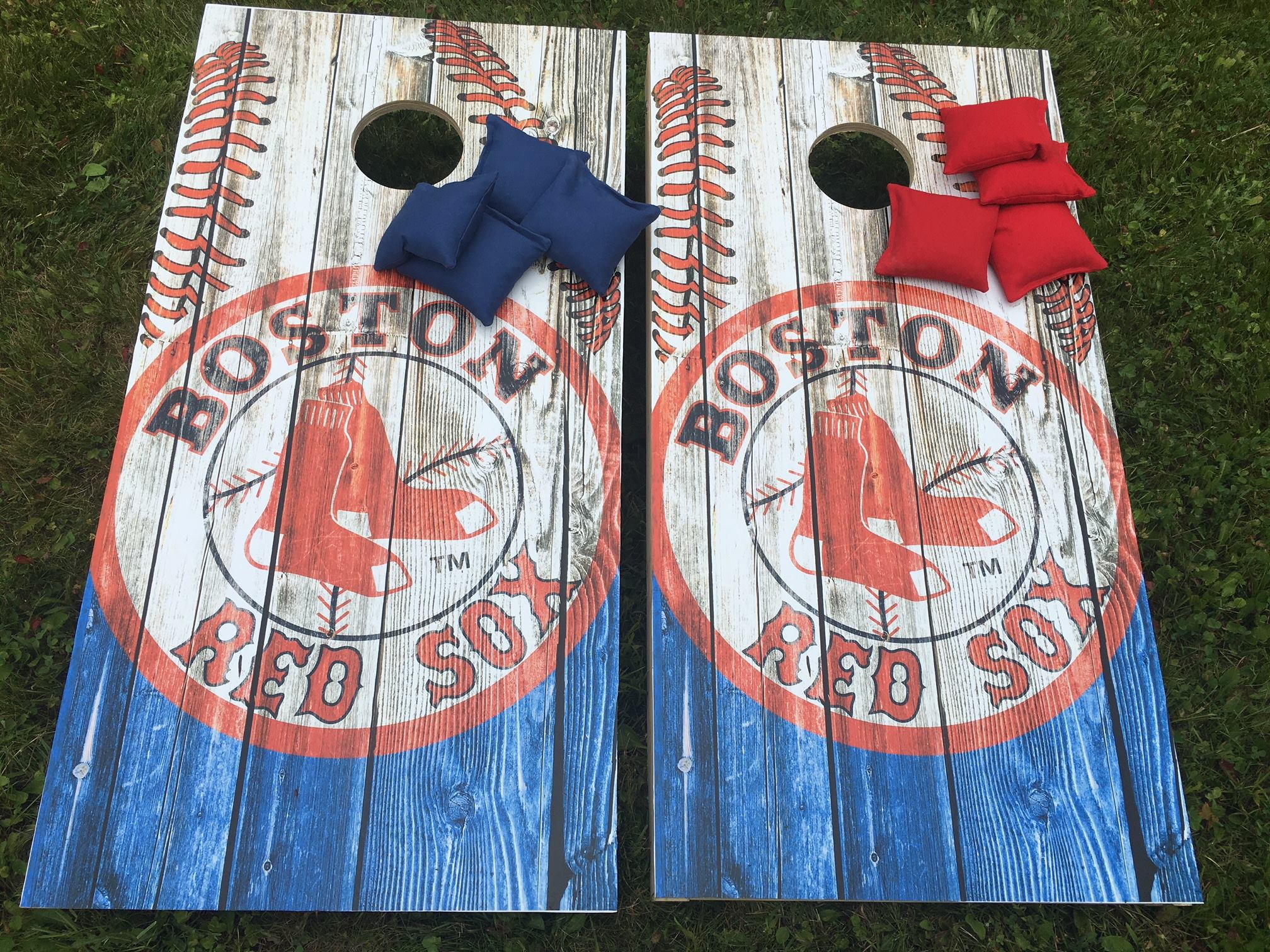 Boston Red Sox cornhole boards