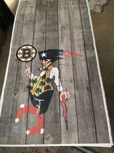 New England sports cornhole board