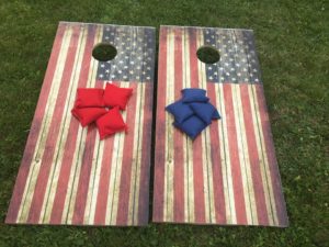 American flag cornhole boards
