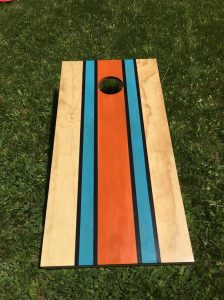 race car colors cornhole board